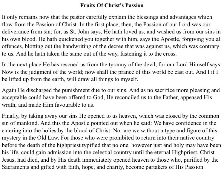 The Catechism on the Council of Trent on the fruits of Christ’s passion: