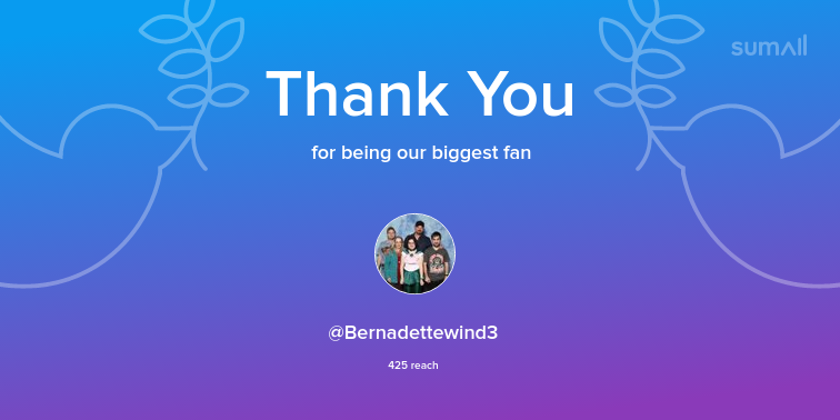 Our biggest fans this week: Bernadettewind3. Thank you! via sumall.com/thankyou?utm_s…