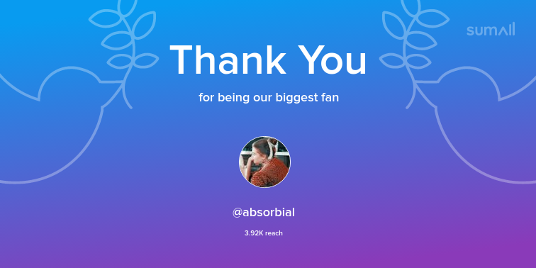 Our biggest fans this week: absorbial. Thank you! via sumall.com/thankyou?utm_s…