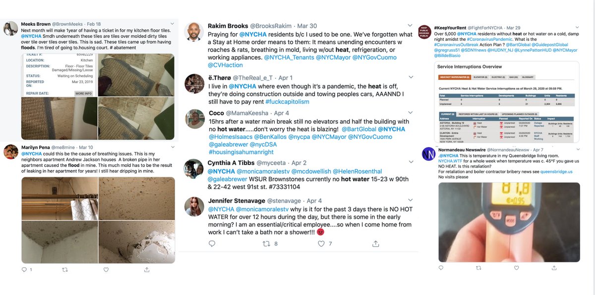 There are THOUSANDS of families who needed repairs LAST YEAR, & now are suffering even more. THOUSANDS of families who need flooding/leak relief, pest/mold relief, etc…who are being neglected.Here are screen shots of a few ppl who are using social media to ask for help: