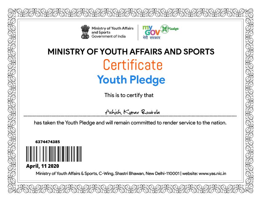 ASHUROUTELA's tweet photo. To channelize my energy and talent towards nation building, I have taken the Youth Pledge. You can also take the pledge at https://t.co/3fkQHTYALA https://t.co/gVUVprXnlh via @mygovindia https://t.co/n0BLTvxUTE