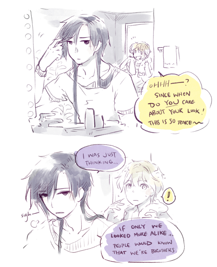 Since it's #NationalSiblingDay ...

Hades, Poseidon, &amp; baby Zeus from my #MYthcomic but in a modern non-canon setting. I made this sketch comic few years ago. 