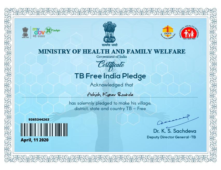 ASHUROUTELA's tweet photo. To make India TB Free, I have taken the Pledge. You can also take the pledge at https://t.co/2D1l6mdNGK https://t.co/NjF0MFh6On via @mygovindia https://t.co/QHuynnQ5PS