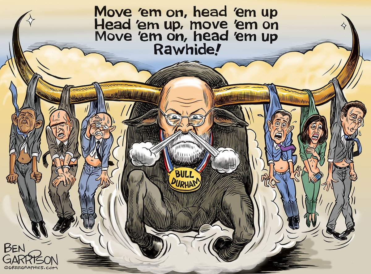 GrrrGraphics's tweet photo. Beware the Bull! 

BREAKING:  Multiple DC Grand Jury Subpoenas have been issued on Behalf of US Attorney John Durham
#TheStormIsUponUs https://t.co/oUllgAvuuD