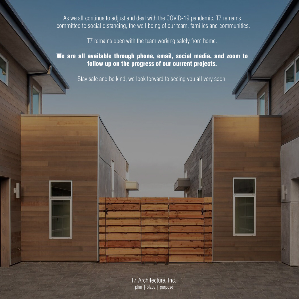 t7architecture's tweet photo. We wanted to tell all of you to stay safe and healthy during these interesting times. 
We are open, working remotely and taking all required precautions.  We look forward to seeing you all when the time comes #SocialDistancing #workingfromhome #ArchitectureFriday #StayHome https://t.co/0WEqcFFsty