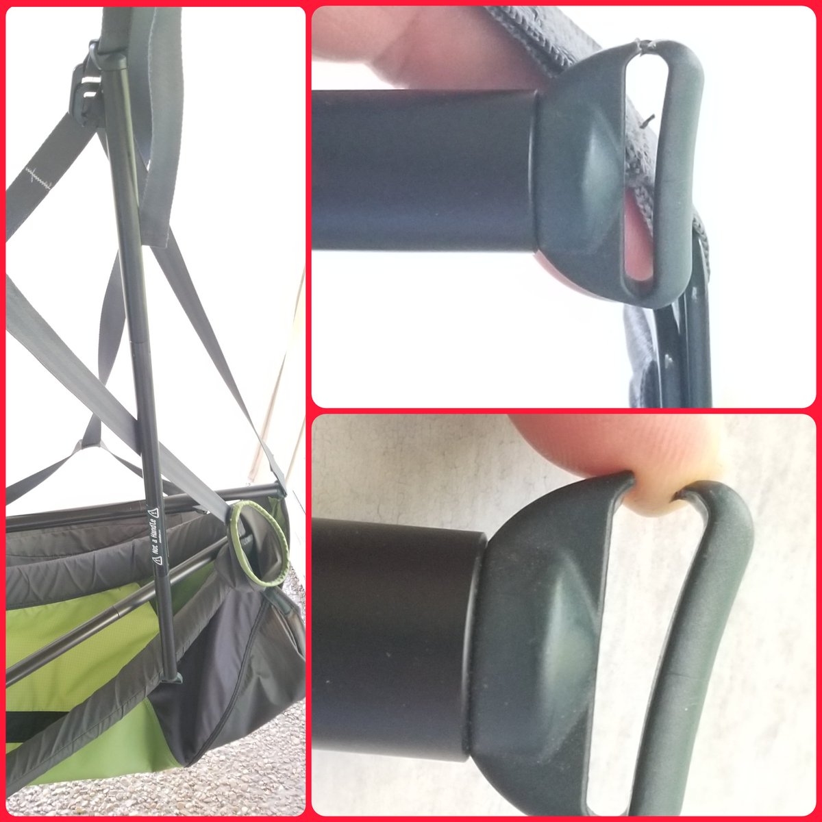 SHillinout's tweet photo. Just took a 2 Foot Drop in Eno Lounger.  It was fairly new &amp; well kept.  WEAK DESIGN. https://t.co/VBK5j8j36y