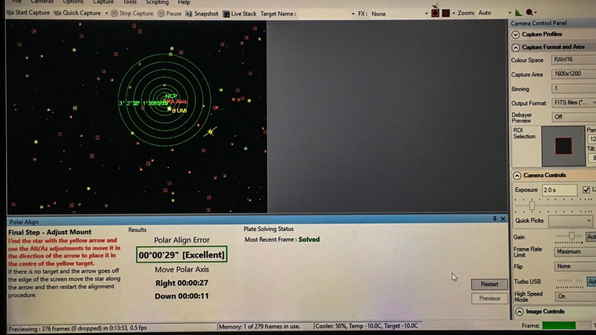 astrodust1's tweet image. how do you #polaralign ?  its a critical step when using a RA only sky tracker... for me #sharpcap makes the process quick and easy. it can be done thru the mainscope or guidescope  🌙