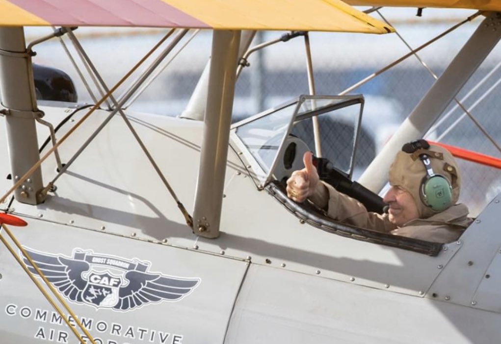 KatiePMcGrady's tweet photo. Archbishop Aymond flew over New Orleans in a World War II-era plane today, blessing the city with holy water from the Jordan River.

The. Church. Is. Alive. And. Thriving. https://t.co/6KAQFfKVwr