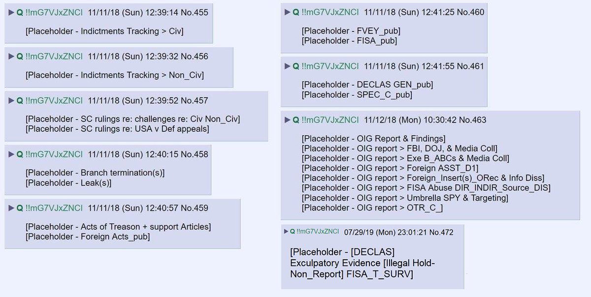 49) For those who are new:Before 8chan was de-platformed, these were the placeholder posts on the board /patriotsfight/.(Although these older placeholder posts may give some hint at events to come, they are not currently in play and should probably not be relied on.)