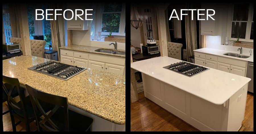PaintedCounters's tweet image. We keep showing you photos of our work. How about YOU show us photos of YOUR current #countertops? Tell us what you'd like to do with them. What are your #kitchenredesign dreams? What would you like to do with your current #bathroom and its aesthetic?