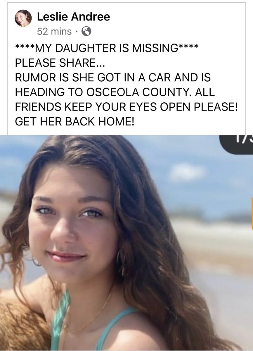 amber_steady's tweet photo. Alright Twitter world...I need your help. My friend Leslieβs daughter, Lena is missing. Please RT to get the masses looking for her!! #MissingInFL https://t.co/eKKU9f4bxx
