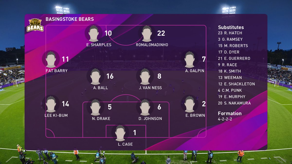 AlGalpin's tweet photo. Working on my team for #PES202020, the Basingstoke Bears! Some cracking players in this squad! #PS4share https://t.co/T28IAJ7j3I