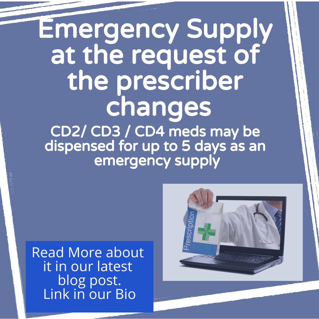 ExPharmAcademy's tweet photo. What you need to know about the new temporary emergency prescription legislation with some sample scenarios

3. Changes to Emergency supply at the request of the prescriber 

Click the link to read in more detail or to get a PDF version of the post

https://t.co/9037mOa3gH… https://t.co/j7X7PuFN2S