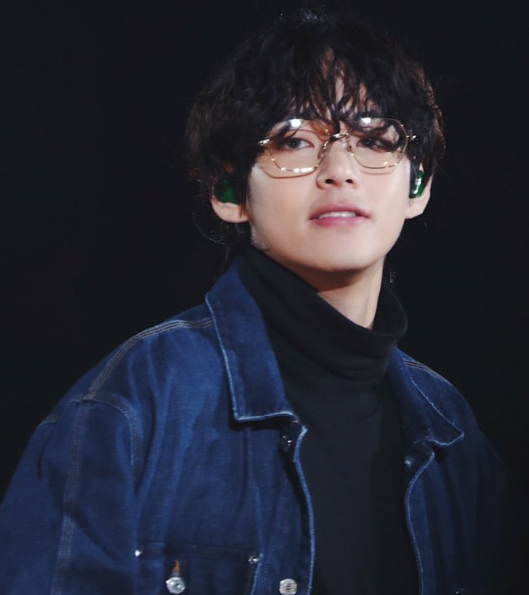 taehyung in green shirt + glasses = peak fancy professor vibes
