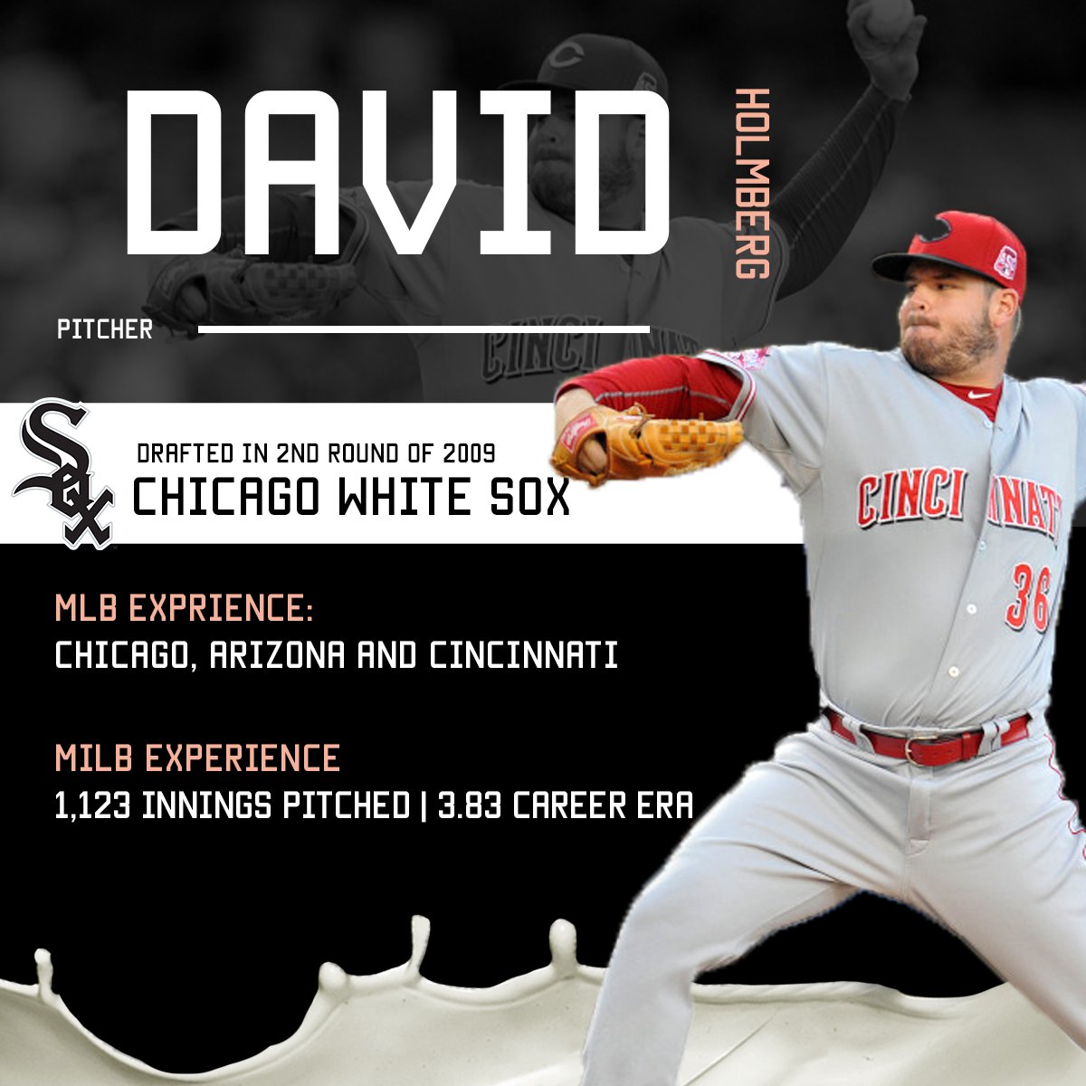 MKEMilkmen's tweet photo. 🚨NEW PLAYER ANNOUNCEMENT🚨

Welcome David Holmberg! Holmberg was drafted by the Chicago White Sox in the 2nd round of the 2009 MLB June draft. He has played in MLB for the Arizona Diamondbacks, Cincinnati Reds &amp; Chicago White Sox.

Can't wait to see him play for the Milkmen! https://t.co/LHqiB6ZQuu