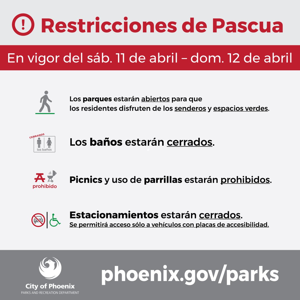 PhoenixPolice's tweet photo. Happy Easter! Today's the day you DON'T go to the park for a picnic, BBQ or family gathering. Let's #SaveItForNextYear and keep everyone safe. https://t.co/8rNBgSPZa4