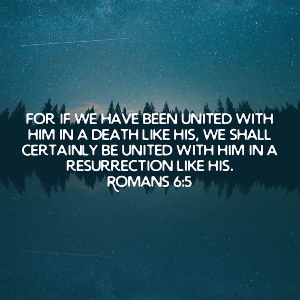 Missional Quotes on Twitter: "“For if we have been united with him in a  death like his, we shall certainly be united with him in a resurrection  like his.” - Romans 6:5 #