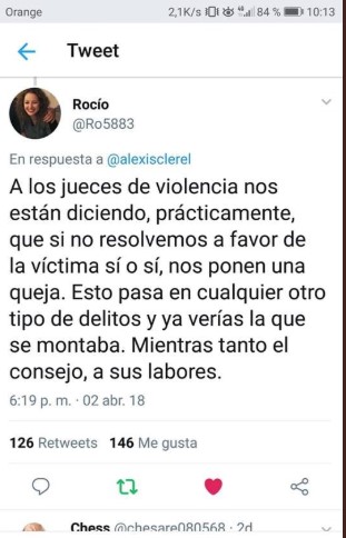 Fijate tú @irenemontero. Va a ser hoy mi día de suerte, me encuentro esta mierda, la ilma jueza Rocio Rubio Nuche que ha admitido a trámite 4 denuncias falsas, me ha quitado la custodia de mi hija, y encima tiene la poca vergüenza de decirme que no me quiere ver por sala