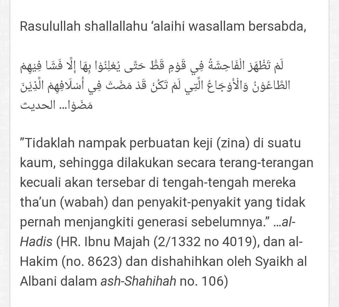 Gausah sok jadi sjw "bEnCaNa AlAm GaUsAh DiKaiTin SaMa MakSiaT, eMaNg BuMi uDaH tUa MaKanYa BanYak BeNcaNa"Lah, Rasul aja udah sejelas itu bilang kalo MAKSIAT SAMA BENCANA itu ada kaitannya. Ini wabah corona udh bukti jelas. Mau ngeyel? Jelas2 ini wabah mematikan.