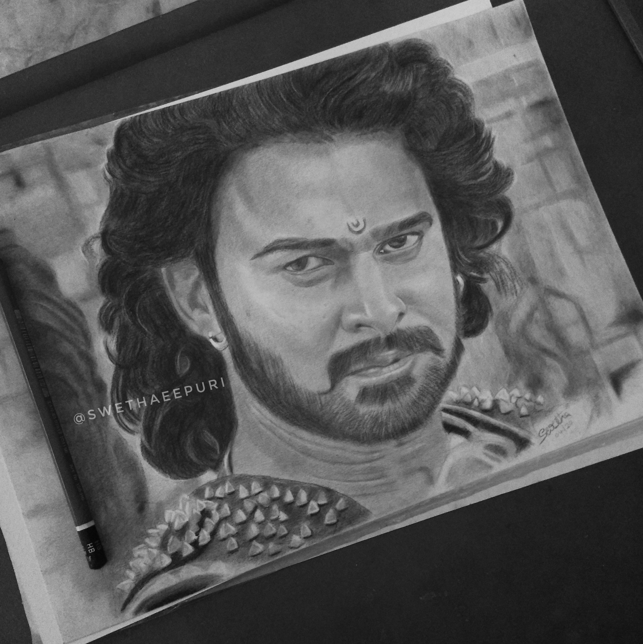 How to draw Bahubali (PRABHAS) step by step |Tutorial| Colourful drawing of  Bahubali |03| BAHUBALI | - YouTube