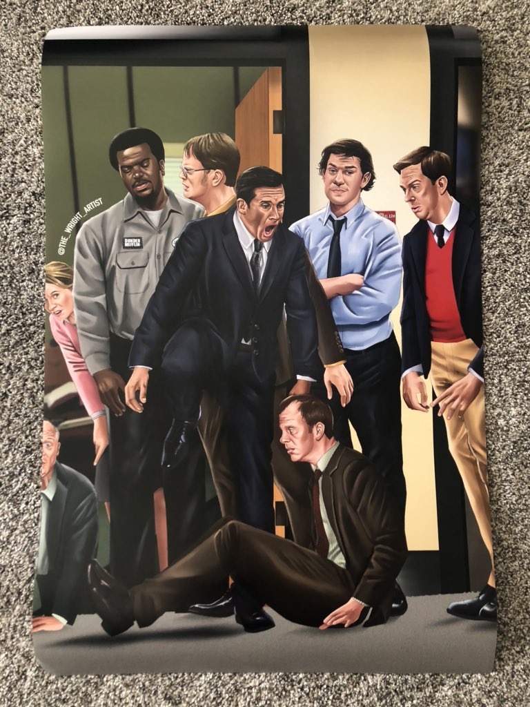 JoshReynolds24's tweet photo. Had to share this 🔥🔥🔥 poster my guy @CallitAdam just had shipped to me.. What a gift.
Few things I love more than the A.I. step over & Michael Scott. Unreal.
#TheOffice #TheStepOver https://t.co/Dno8I7pJ6w