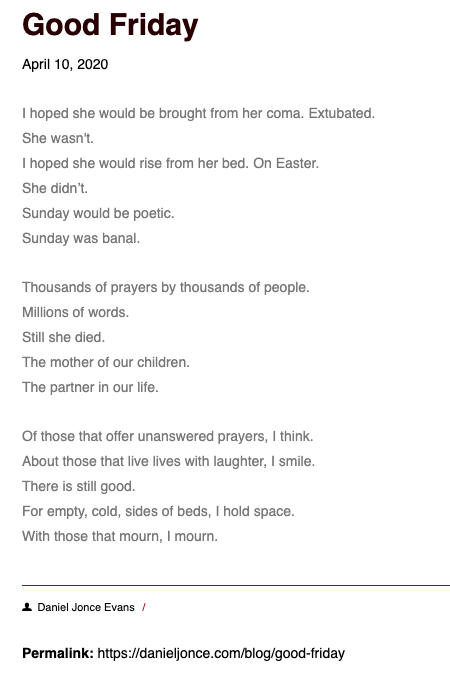 danieljonce's tweet photo. I don't know better so I wrote a poem and now I'm sharing it on Twitter.

Good Friday

https://t.co/b0UopJAD6u https://t.co/b8fabrufeU