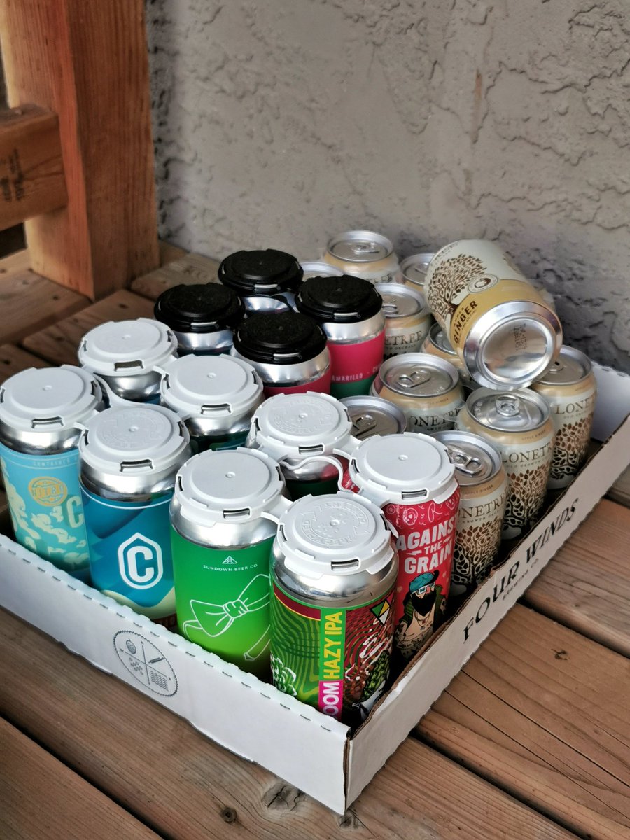 BoozeDonkey's tweet photo. Being an #essentialservice and working a ton makes it hard to pick up #IsolationLibations.
Thanks @SeanLarge for the drop off of goodies!
#supportlocal #yyj https://t.co/pAdVwFu5R7