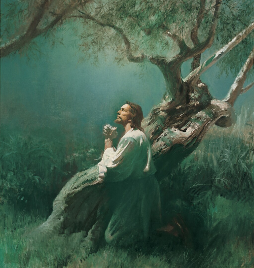 As the only one who could perform an infinite and eternal sacrifice, 
He came to atone for the sins of the world. (See Alma 34: 8–10.)

Yet in the garden,
He thought of you.

And took on every pain you would feel

So you could find peace.

Read more: bit.ly/3bDSOmt