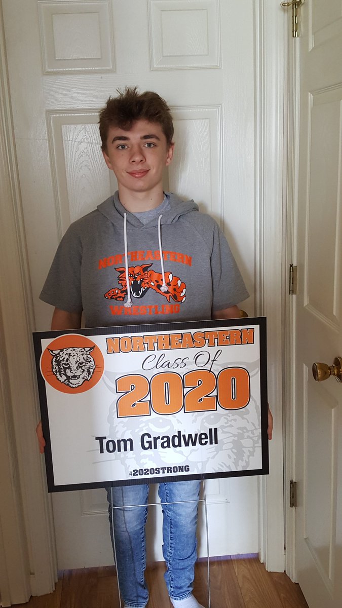 Thanks for the Yard Sign <a href="/Image360York/">Image360 - York</a> A little too windy to get it out in the yard today. 
<a href="/TommyGwell/">Tom Gradwell</a> <a href="/NESD/">Northeastern Bobcats</a> <a href="/NEBobcatWrestle/">NE Bobcat Wrestling</a> 
#2020Strong #HSSeniors #graduates #bobcatproud