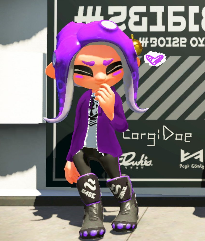 CorgiDoe's tweet photo. Remember that picture I posted an hour ago? Yeah it was for this.

Enjoy my first splatoon edit thingy
#Splatoon2 #octoling #purple #Splatoon https://t.co/mcAa3tmWmw