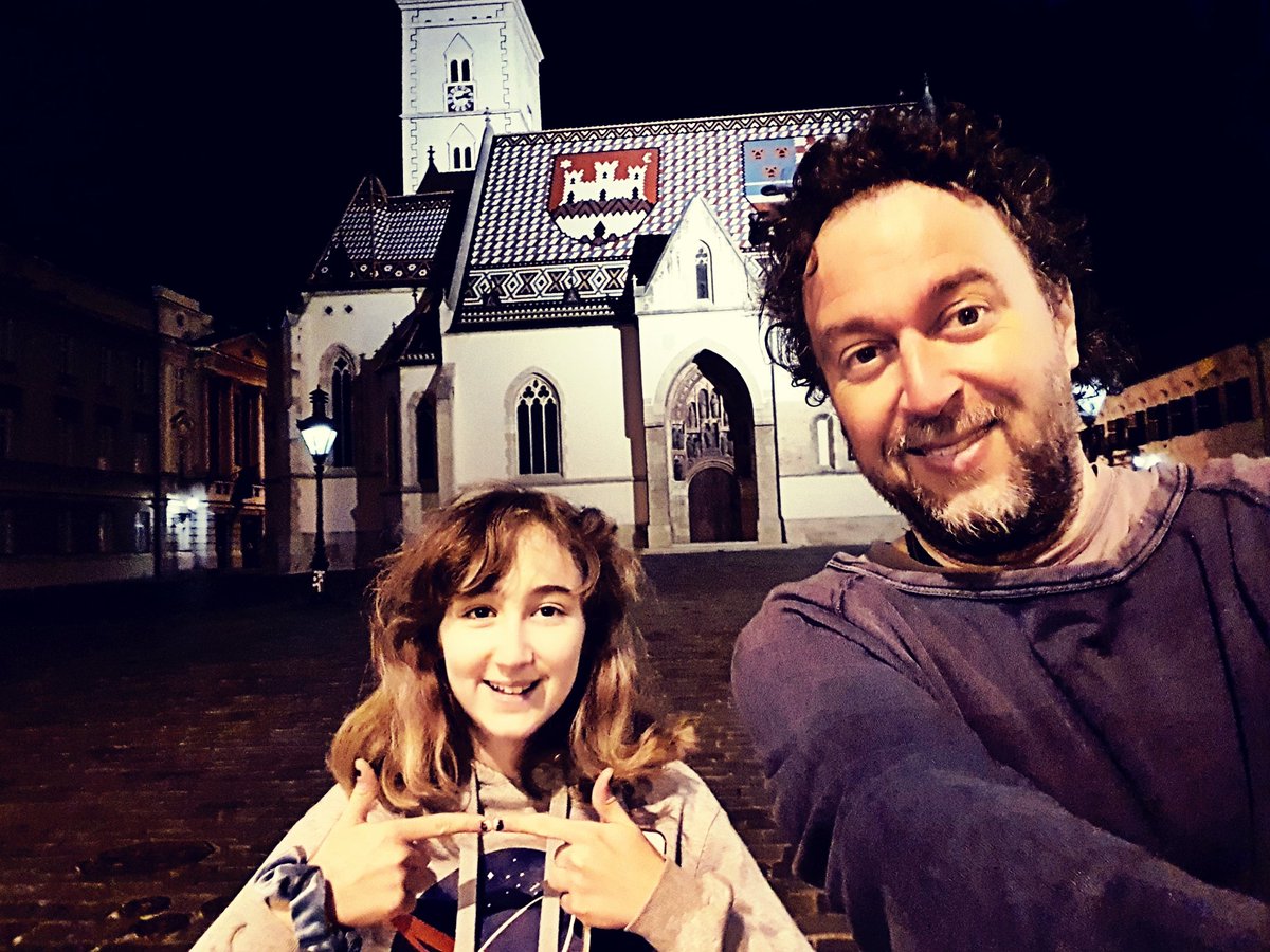 kresoglavac's tweet photo. #GoodFriday night walk & first walk for my Una after 5 days #StayAtHome .Happiness is enjoying the little things. Have a good night wherever you are 🙏🌌 #Zagreb #StMarkChurch https://t.co/UnRap5rHXQ