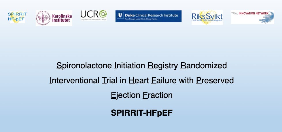 FudimMarat's tweet photo. #SPIRRIT-HFPEF is a multinational trial (Sweden and USA) utilizes a novel concept of Registry-based Randomized Clinical Trial (RRCT). The pragmatic trial with minimal pt. interface and remote data collection will provide more conclusive evidence regarding efficacy of MRA in HFpEF https://t.co/ybffk4pIKd