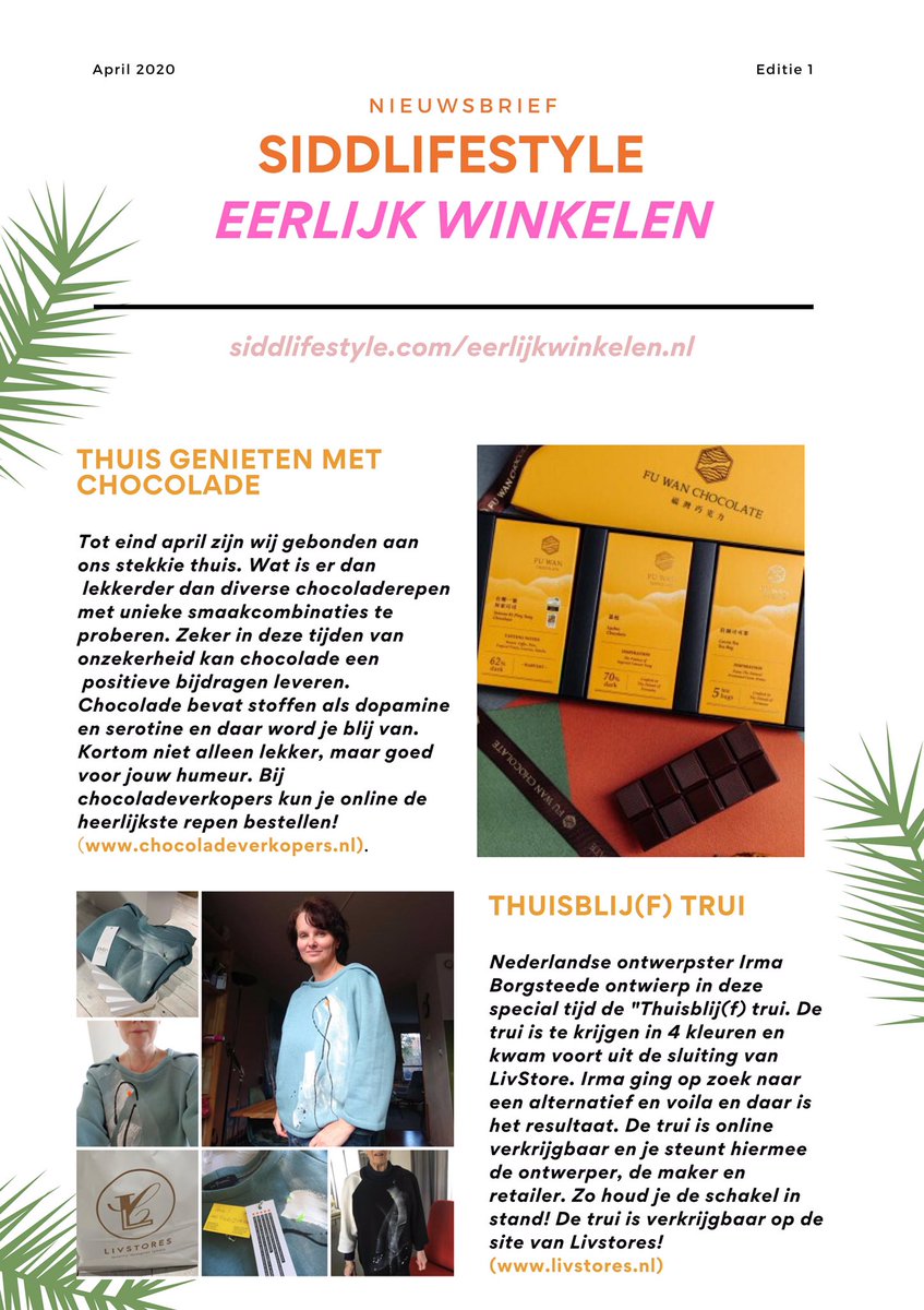 Deze periode plaatst ondernemers voor grote uitdagingen. Samen met onze samenwerkingspartner <a href="/SIDDlifestyle/">SIDD Lifestyle</a> plaatsen we duurzame ondernemers in de spotlight. 
Bijvoorbeeld @chocoverkopers <a href="/LiVStores/">LIVSTORES</a>