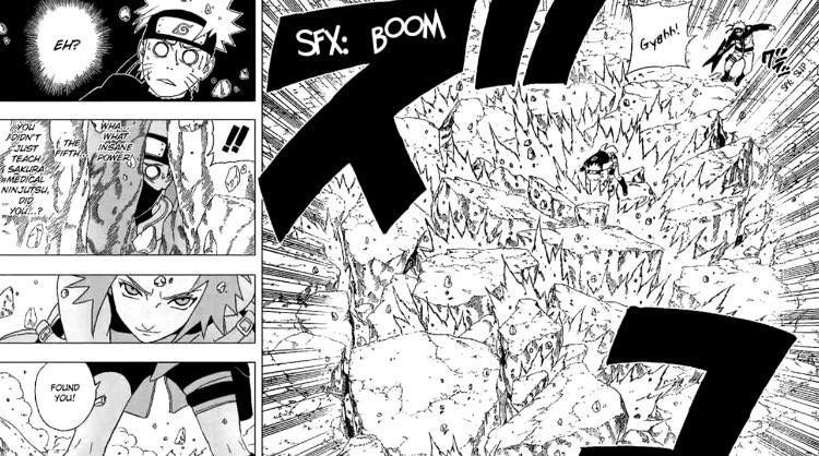 now going into shippuden she starts showing hella potential. she was training under tsunade for three years and she masters her chakra control. not to mention her fight against sasori which was impressive considering the way sasori crushed kankuro w ease like two eps before