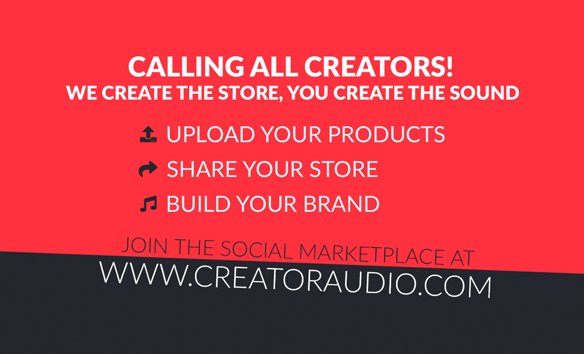 Calling All Creators!
We create the store, you create the sound.
creatoraudio.com
#creatoraudio #musiclicensing #creator #beats #productiontools #royaltyfreemusic #instrumentalbeats