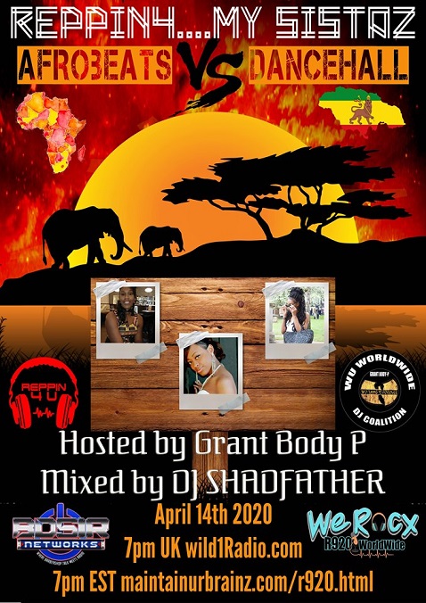 WeRocxR920's tweet photo. Make plans for #TuesdayShoutout #APRIL 14th to
@MZATheInfamous #Reppin4MySistaz #afrobeats
vs #Dancehall 7 - 9 PM https://t.co/xXTRIR6Xgn
#Reppin4u #Wild1Radio #BDSIRnetwork #WeRocxR920 #OfficialWuWorldWideDjCoalition #WuTangInternational https://t.co/nChHbvqzJK