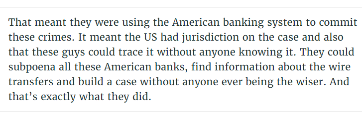 The inability to trust all the players at the US DOJ lead to these investigations starting overseas first. Then following the money back to the US with overwhelming evidence from the  #receipts & prosecutions.