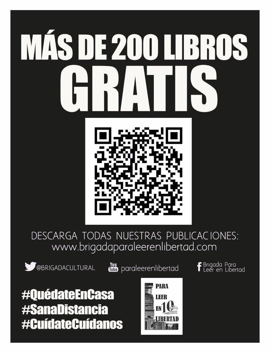ClaudiaGiselH's tweet photo. La @BRIGADACULTURAL hizo estos códigos QR para que los imprimas y los pegues en las áreas comunes, puertas y ventanas por fuera de tu entorno digital para compartir #200títulos de #descargagratuita 
♥️🏠📚
@LuzGrimaldy 
@juanomarfierro 
@agustinyluca 
@montanowsky https://t.co/Ev717HVsxJ