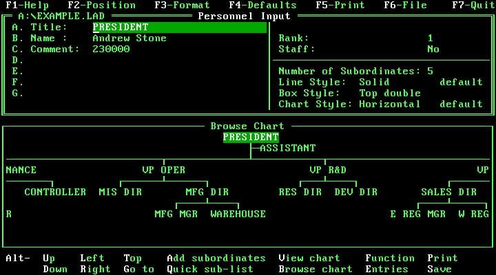 SemiconductorWv's tweet photo. Company Ladder 1.01 (1990)⁠
⁠
Company Ladder is a budget oriented tool that specialized in making corporate organizational charts. It could handle large numbers of entries and print high quality graphs.⁠
⁠
Image and Text source: winworldpc⁠ https://t.co/eUfXcHPgDC
