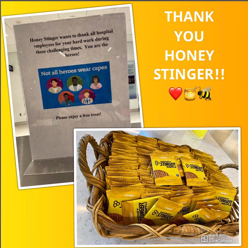LKelnock's tweet photo. THANK YOU @HoneyStinger For the complimentary samples that you gave to my hospital. They were much appreciated! #WeAreAllInThisTogether #RN https://t.co/CYCDOFbG9U