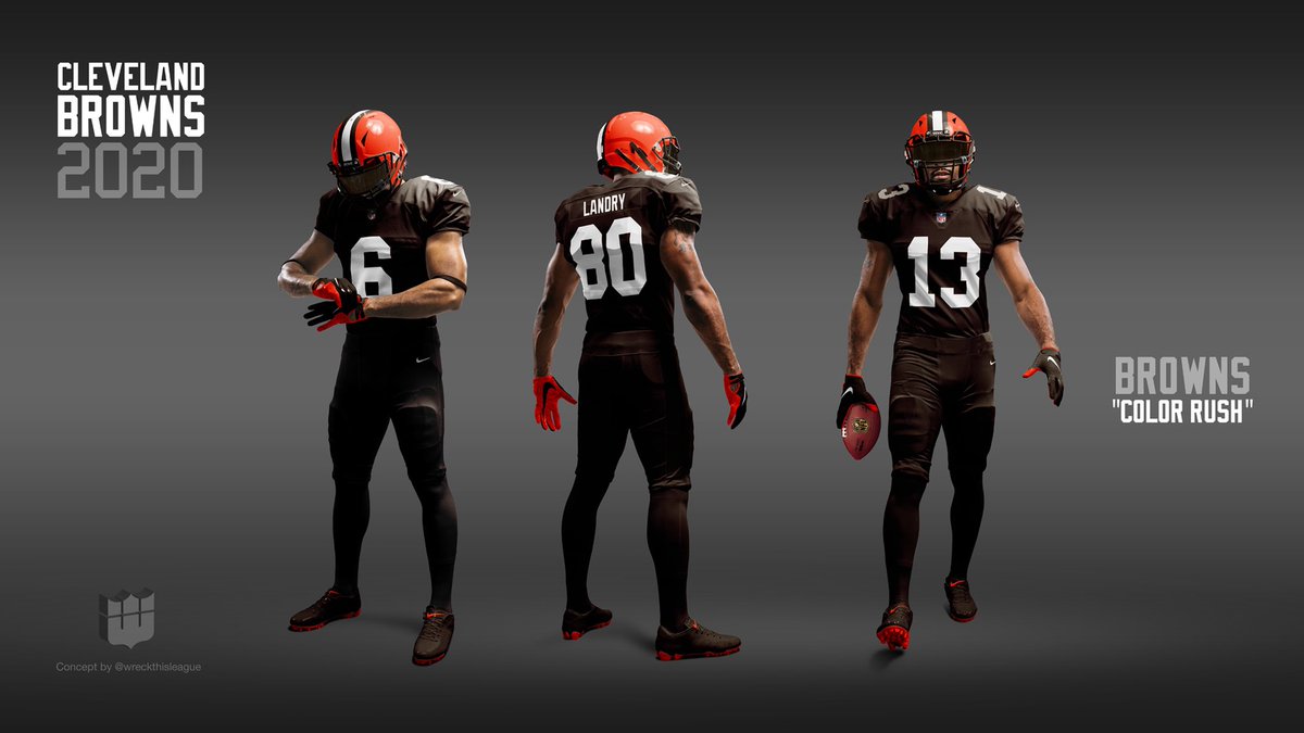 I keep thinking about the dark jersey yesterday & how it seems like there are no visible stripes on the sleeves.Maybe it’s an alternate, maybe color rush, but what if the  #Browns release a really bold alternate jersey with no stripes at all?