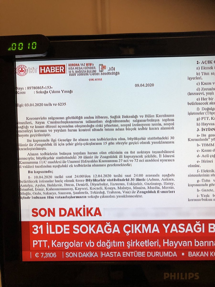 ⁦<a href="/mhulkicevizoglu/">Hulki Cevizoğlu</a>⁩ Sayın Cevizoğlu, TRTHABER kanalında gösterilen İçişleri Bakanlığı yazısı görüldüğü gibi 9 Nisan tarihli. Dün alınmış bu karar neden bu gece saat 22’de açıklandı. Saygılarımla Prof. Dr. Kenan Demirkol