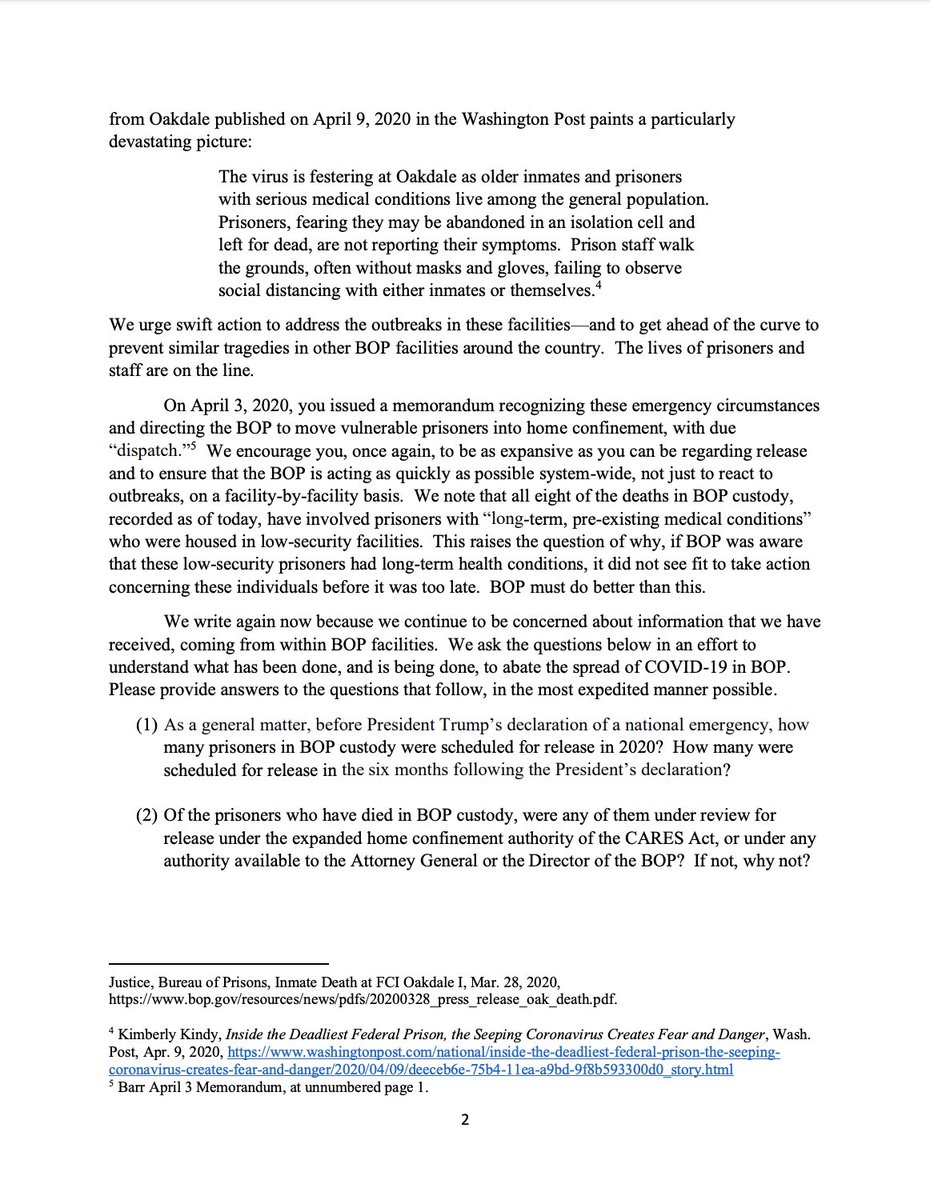Screenshot of page 2 of the letter from Reps. Nadler and Bass. The full text of the letter is available at the link in the original tweet.