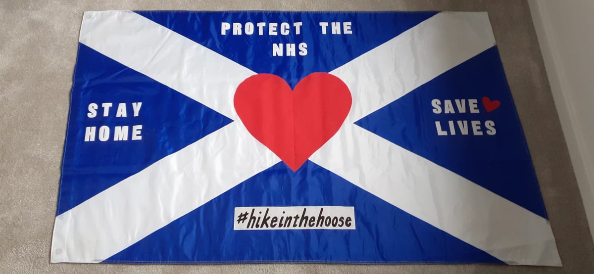  @DoreenPirrie repurposing the flag from her own last Munro  #hikeinthehoose  #stayhome    #NHSThankYou  