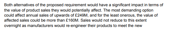 But actually what was happening is the study was balancing priorities. The benefit of saving some lives (as above) was valued at £174,000 a year. The cost to industry at £249m.A separate economic and ethical judgement set these values. The science worked within them.