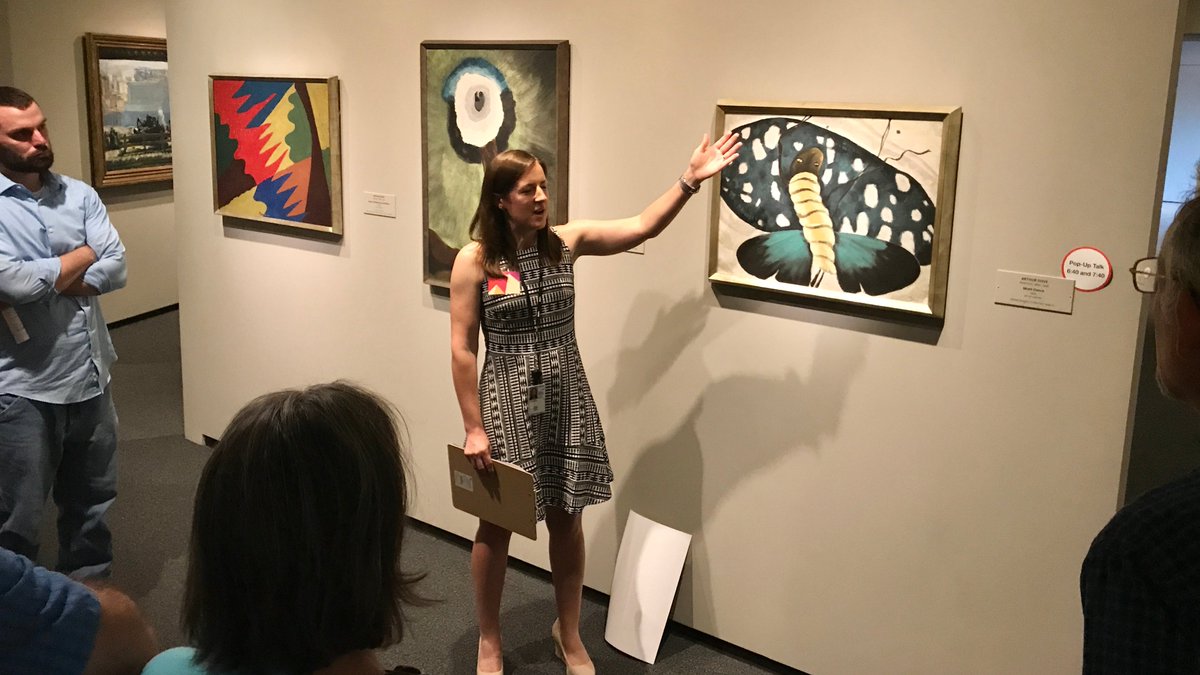 Our tour is led by Catherine Southwick, curatorial associate in the Gallery’s department of American and British Paintings.Here's Catherine giving a talk at a past  #NGAnights.