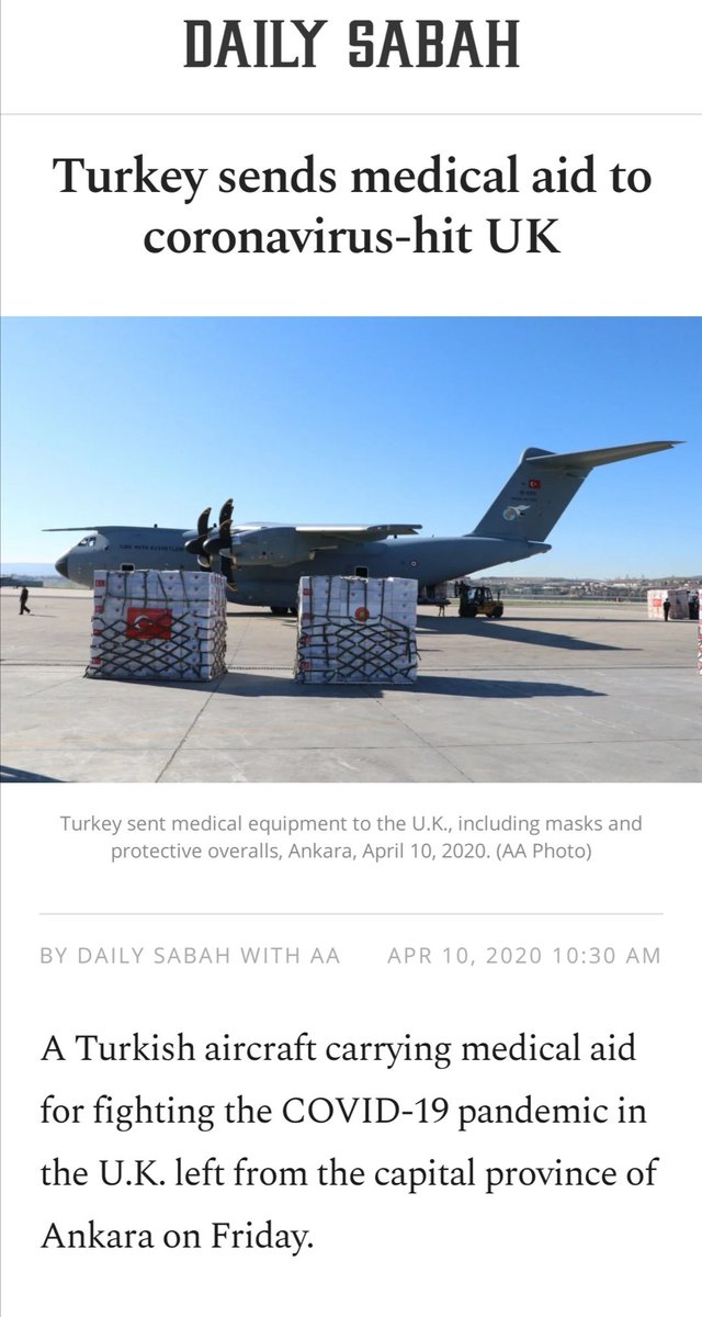 TjpAbdul's tweet photo. Remember the anti-#Turkey sentiment during #Brexit campaign? Well look who is helping us - the Turks &amp; their Muslim PM.

Foreigners &amp; #Muslims helping Brits again during the #Coronavirus crisis.

Take back control....how's that going?

#TurkeyAid #COVID19

https://t.co/k2o8qSThMW https://t.co/mSYBLszybJ