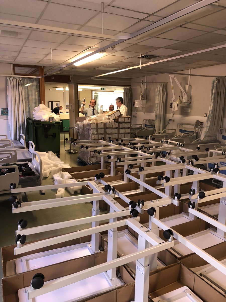 This team makes me feel so proud😀The General Porters at LCH putting their talents to  use by building up flat pack furniture to help get a escalation ward ready 👍👏👏👏
Fabulous Teamwork 😀 — ￼feeling proud at Lincoln County Hospital.<a href="/BorisJohnson/">Boris Johnson</a> <a href="/BBCRadioLincs/">BBC Lincolnshire</a> <a href="/SmoothFm/">Smooth FM</a>