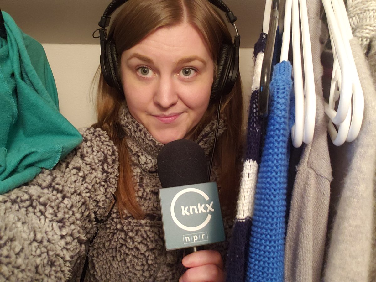 Producing radio from home is tricky work. For good sound quality, it's helpful to have a lot of clothing or blankets or other material that won't echo. For some reporters like  @KariPlog, that means the best place to record is a closet full of clothes.