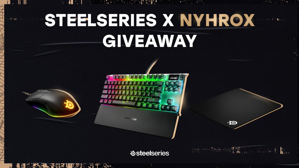 nyhrox's tweet image. To celebrate my partnership with @SteelSeries 
I'm giving away: 
Apex Pro TKL, Rival 3 &amp;amp; QcK Heavy mousemat! 🥵

To Enter:
-Like and retweet this post
-Follow @nyhrox and @steelseries
- Subscribe to my yt channel: youtube.com/channel/UCTYB_…

Drawing 24th of April
Good luck 😁